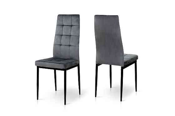 Стілець Айс, чорний/велюр темно-сірий Киев