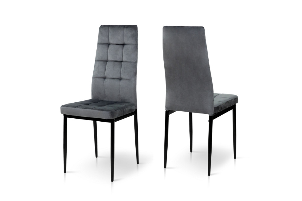 Стілець Айс, чорний/велюр темно-сірий Киев - изображение 6