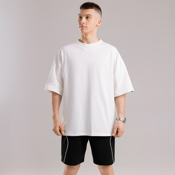 Молочна футболка. Футболка оверсайз чоловіча. Базова футболка Pobedov Nude Київ