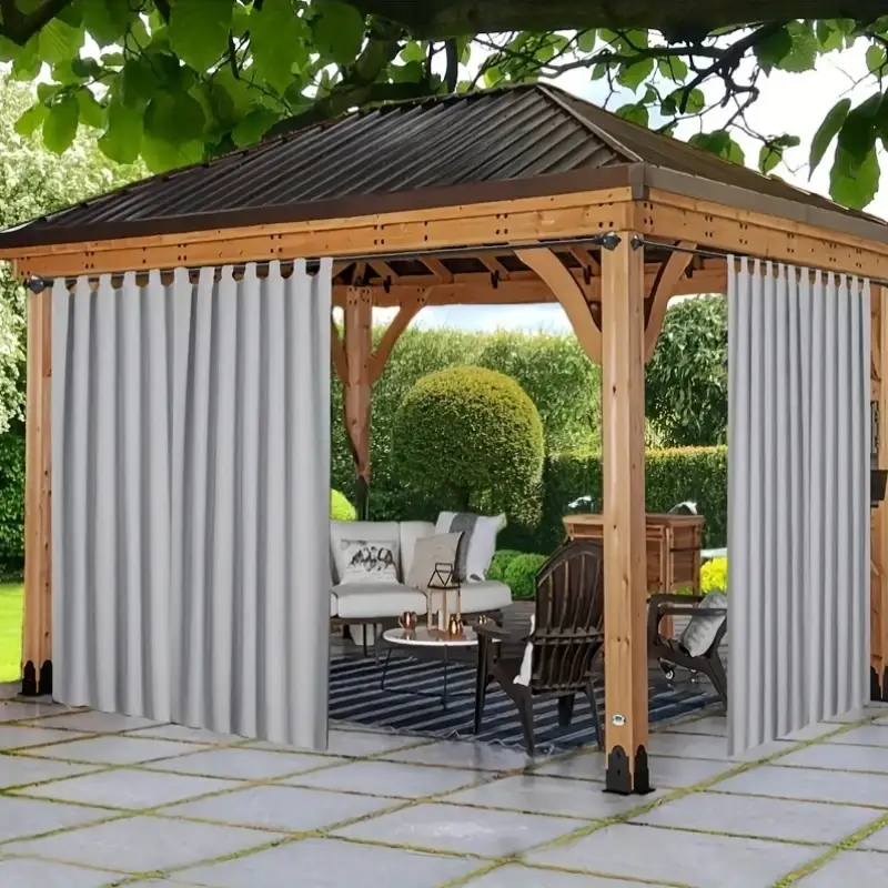 Штора вулична водонепроникна для альтанки (2.8 х 1.45 м) Сірий Вінниця - фото 3