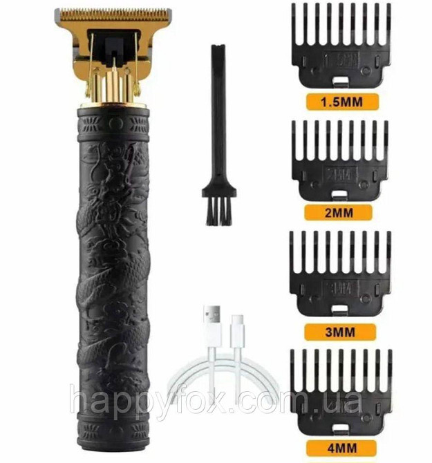 Професійний триммер для стрижки волосся, бороди та тіла акумуляторний роторний з USB зарядкою та 4 н Львов - изображение 1