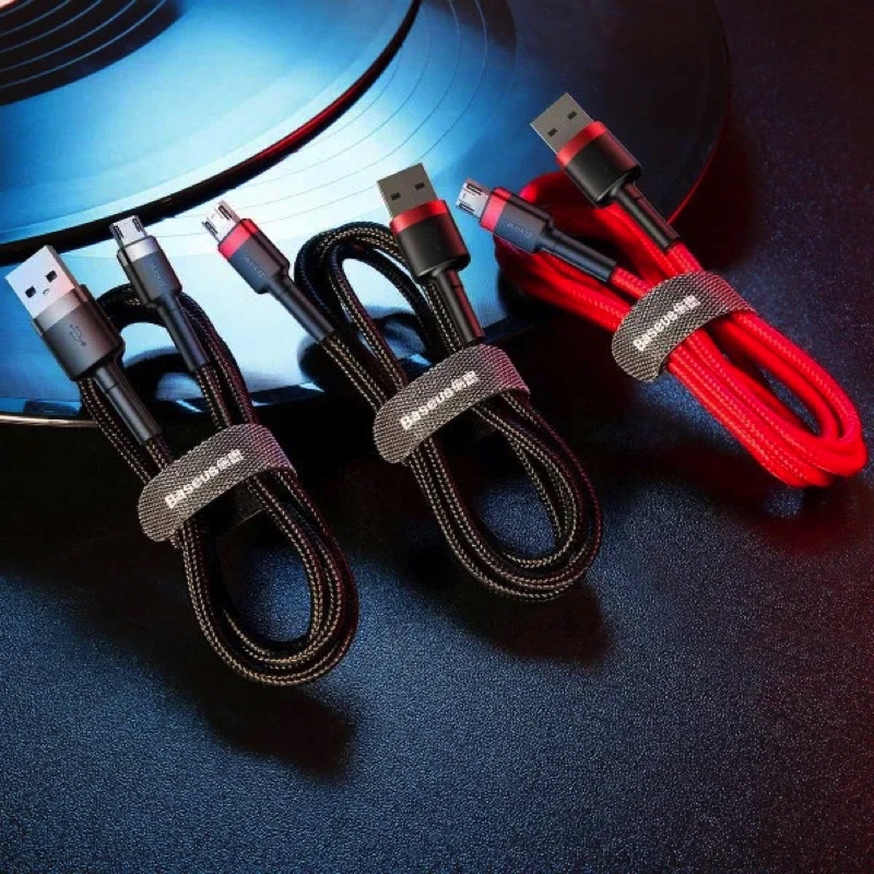 Кабель Baseus Cafule Cable USB - Micro 2.4A 1m, цвет серо-черный CAMKLF-BG1 Одесса - изображение 8