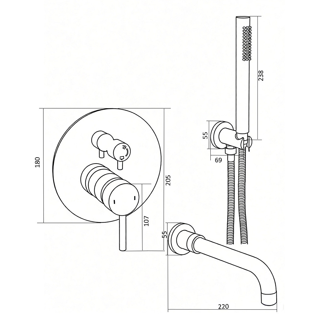 Змішувач для ванної вбудований Globus Lux LAZER Pro  GLPR-202-00-SMART Тернопіль - фото 6