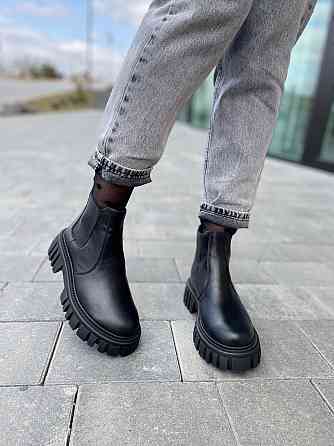 Жіночі черевики M.KRAFT чорні натуральна шкіра весна-осінь висота 12см підошва 3/5см (2033/2) Коломыя