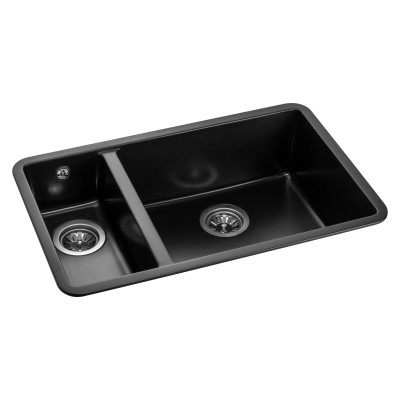 Мийка кухонна GRANADO Under top DOUBLE black shine (gr3401) Вінниця - фото 2