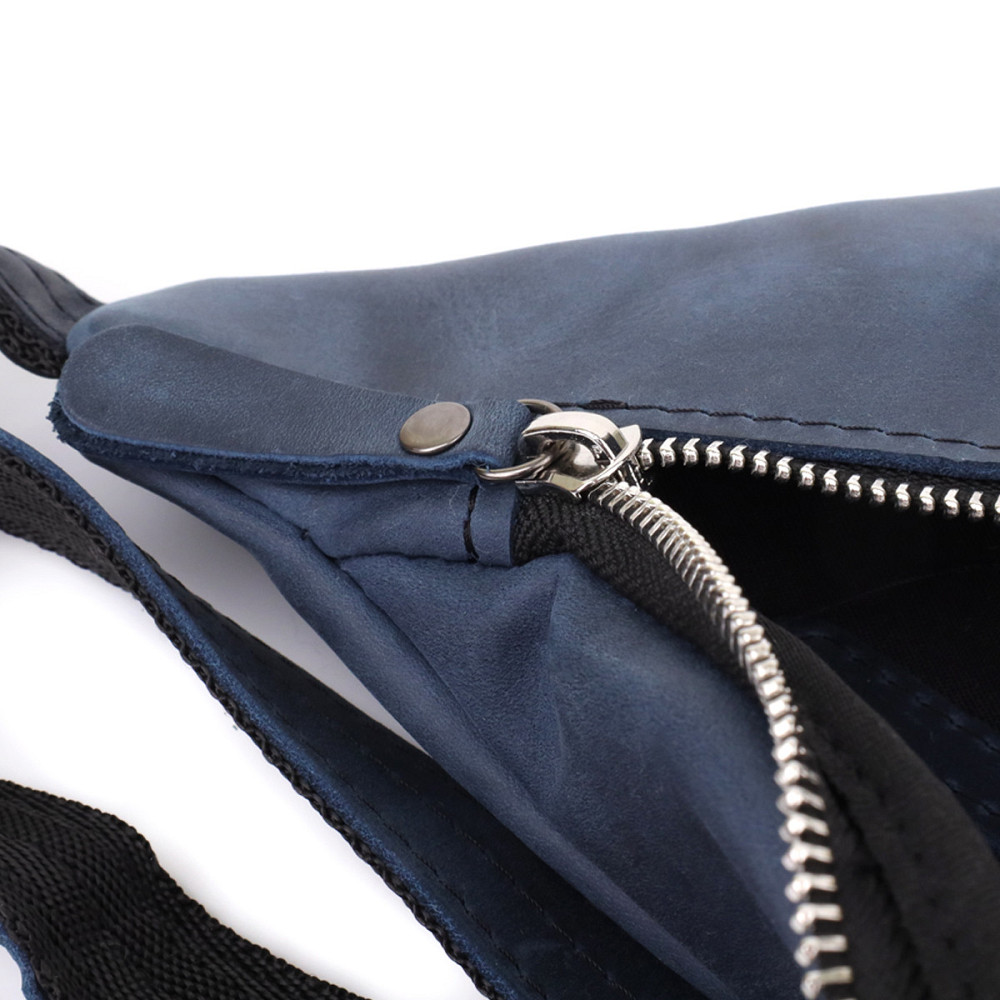 Мужская бананка отменного качества из винтажной натуральной кожи Shvigel 23141 Синий Киев - изображение 7