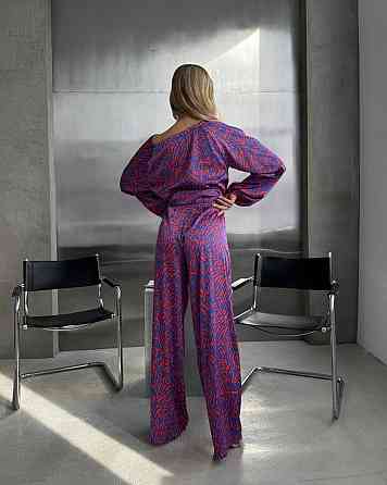 Женский шелковый костюм Синий S Харьков