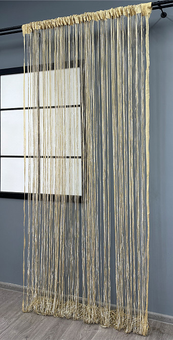 Шторы-нити Rovi Premium с люрексом Золотистый 300х300см 1 шт (61-113) Киев - изображение 4