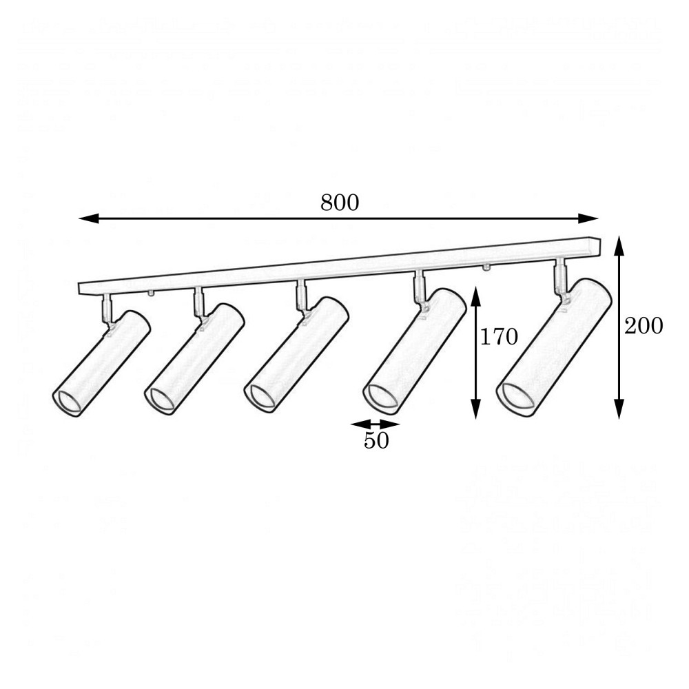Светильник на планке с поворотними плафонами 5-Е27 Telescope NL 22501-5 WH Одесса - изображение 3
