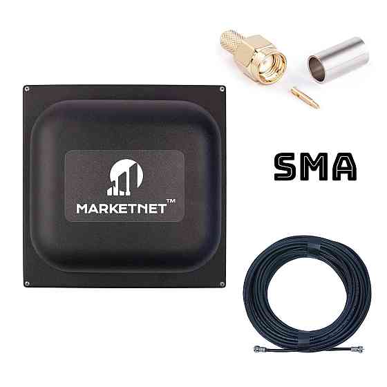 Комплект 4G антенна панельная Marketnet Square SMA 21 dBi + Кабель FinMark RG-58 50 Ом Киев