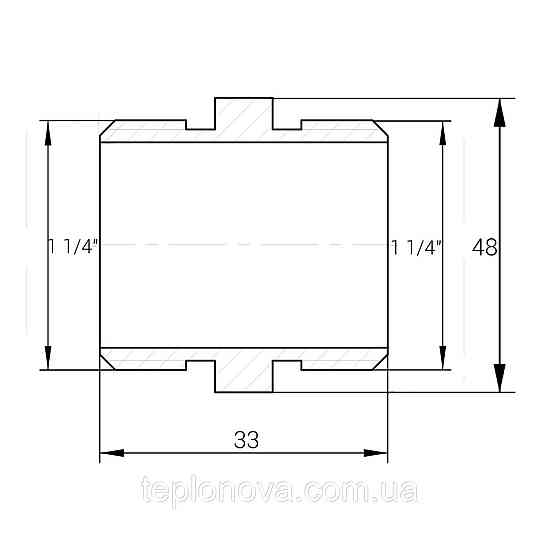 Ніпель латунний 1 1/4| НР х 1 1/4| НР штампований А0516А VA Чернівці