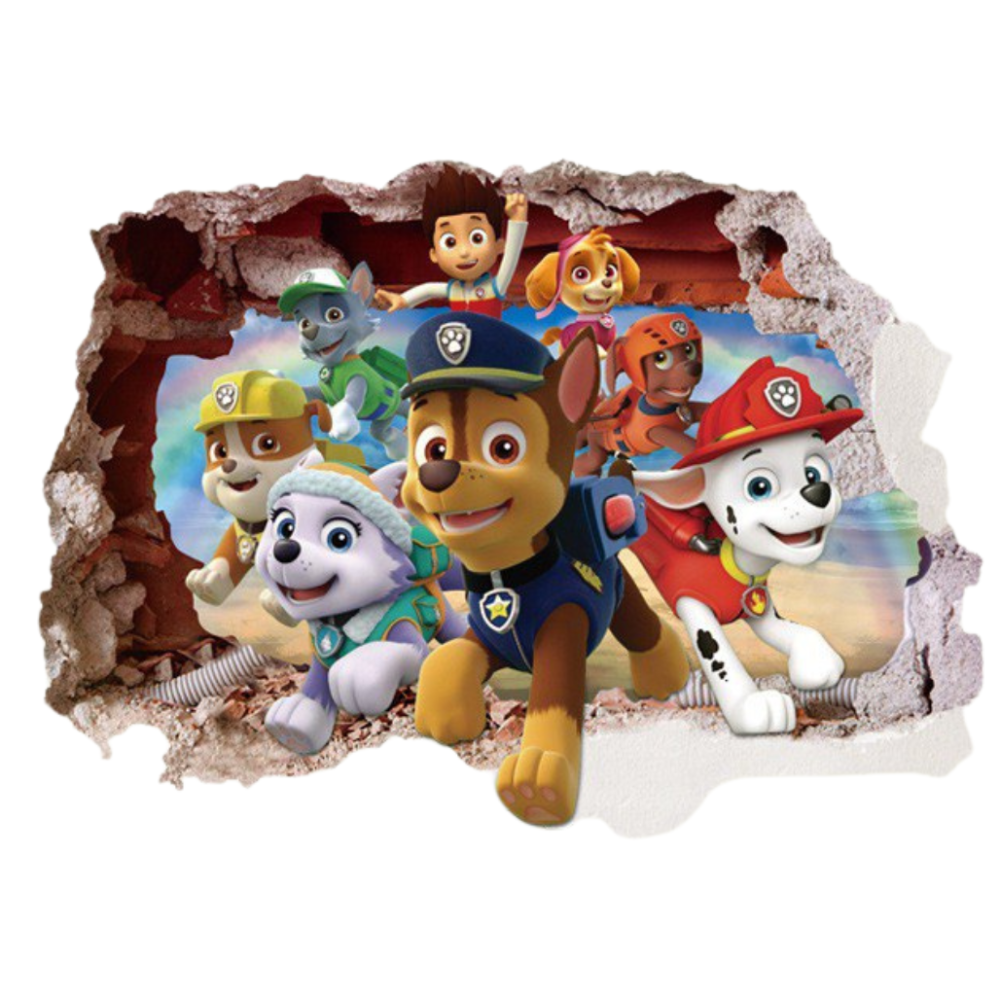 Наклейка вінілова Мультяшні тварини «Щенячий патруль», наклейки для дитячої кімнати вінілові шпалери на стіну Кам'янець-Подільський - фото 2