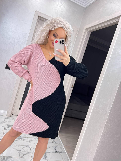 Женск яркое модное вязаное платье туника . 46-56р Київ - фото 6