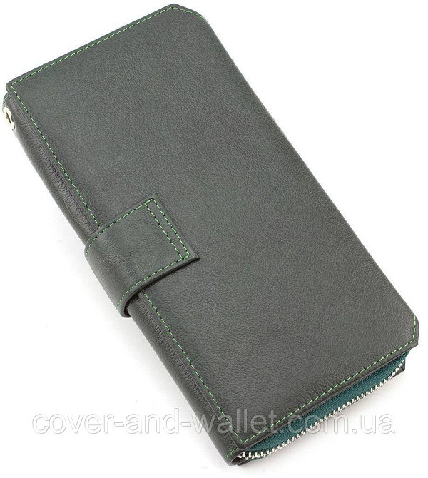 Великий багатофункціональний жіночий гаманець зеленого кольору ST 228 Київ - фото 2