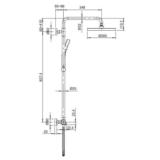 Душова колонка з термостатичним змішувачем Koer KB-55013-05 чорна KR4731 Харків