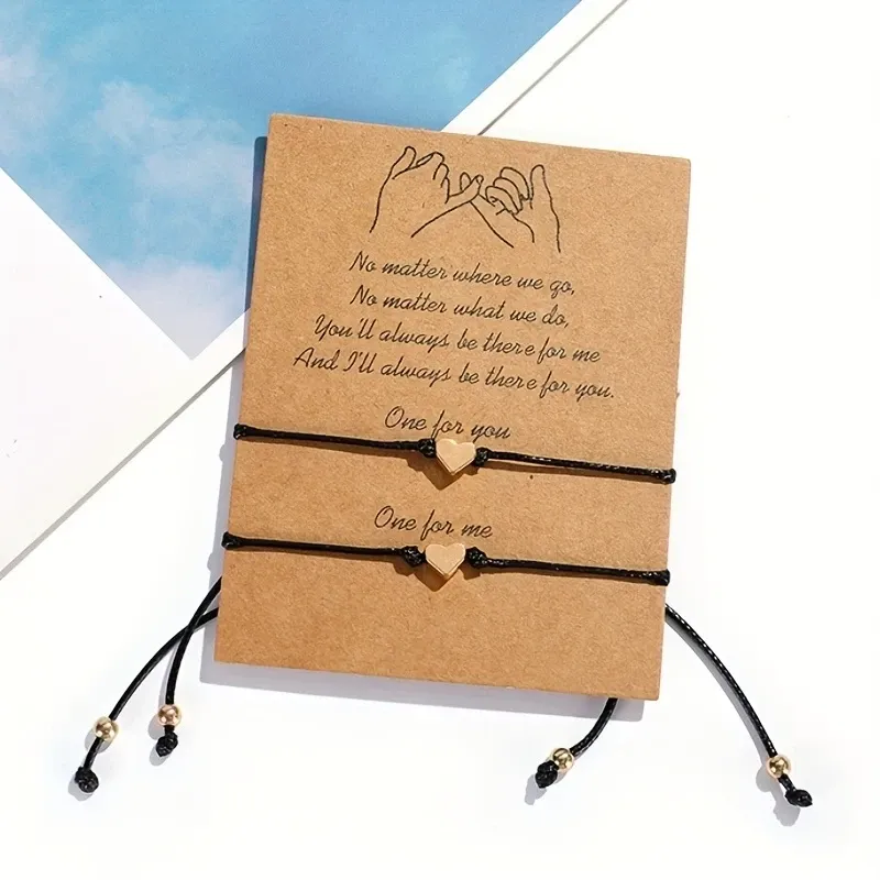 Парные браслеты со шнурком и подвеской-сердцем. Киев - изображение 2