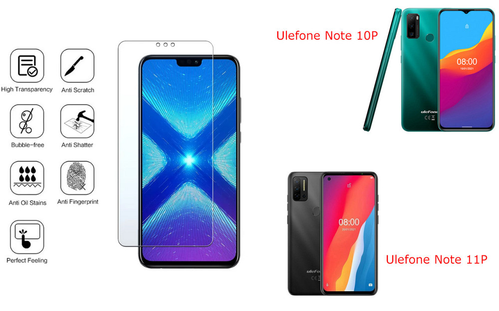 Защитное стекло NeoGlass для Ulefone Note 10P, Note 11P – ультрапрозрачное и устойчивое Киев - изображение 4