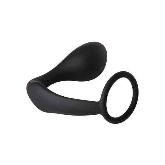 Анальная пробка с эррекционным кольцом FANTASSTIC ANAL PLUG WITH COCKRING BLACK Sex Aura Киев