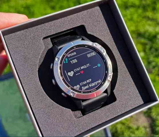 Смарт -Часы Garmin Fenix 6 Solar 47mm. Украинская Мова , NFC Киев