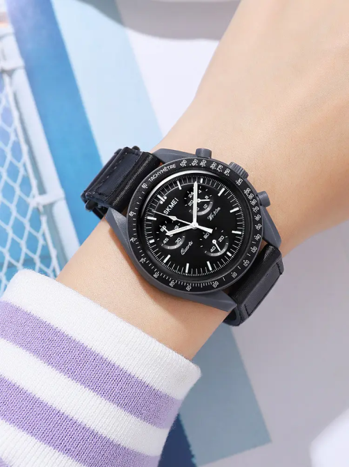 Чоловічий наручний класичний годинник Skmei 1982 (Чорний з сірим) Вінниця - фото 3