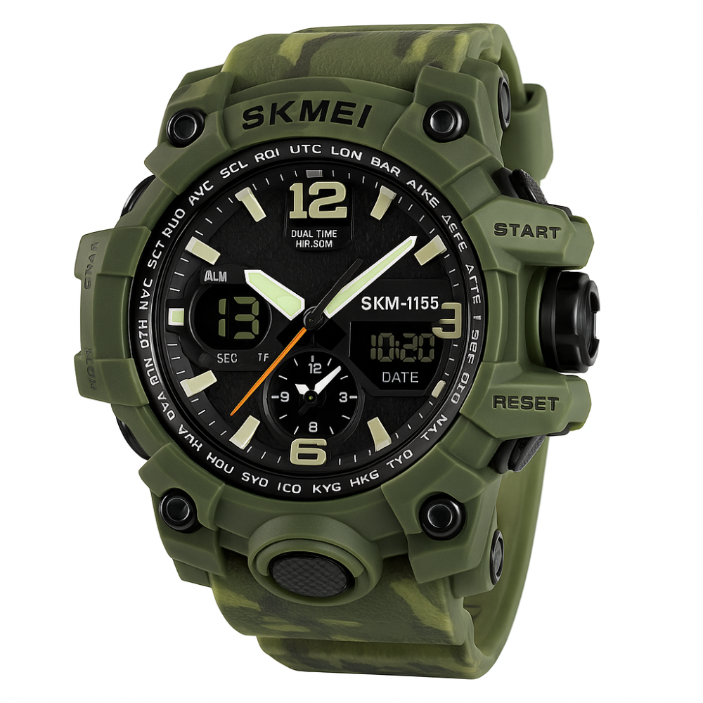 Часы рыбака охотника, Мужские водонепроницаемые спортивные наручные часы skmei Стильные армейские LM-85 Львов - изображение 12
