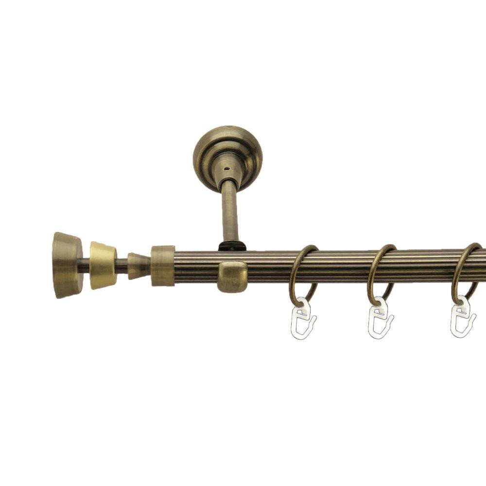 Карниз Orvit Піраміса металевий однорядний відкритий рифлена труба кільце металеве Антик 19 мм 160 см (00-00017273) Львів - фото 1