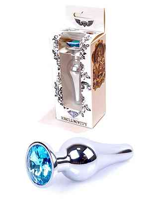 Анальна пробка - Jewellery Silver Long Plug Light Blue Sex Aura Київ