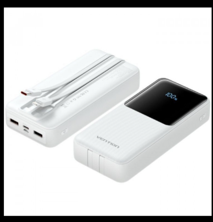 УМБ Vention 20000mAh 22.5W 3A,PD,QC 3.0,Micro-USB,USB-C,2xUSB-A,Built-in USB-C+Lightning Cables Whit Київ