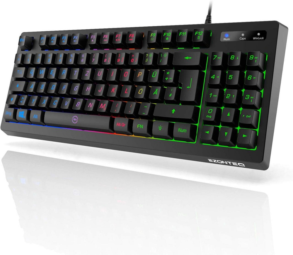 Игровая клавиатура KLAS REMO G076, 90 клавиш, RGB-подсветка, Anti-Ghosting 25 клавиш, QWERTZ, USB, черная Киев - изображение 2