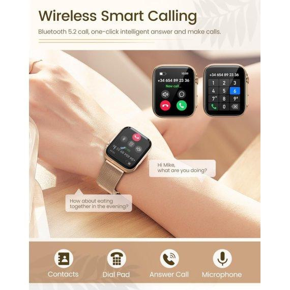 Женские умные смарт часы Smart Sensation + 2 ремешка (Gold) Винница - изображение 8