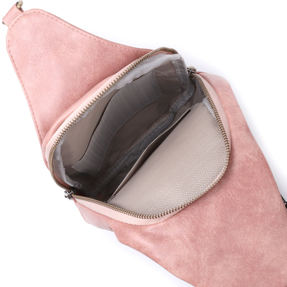 Женская сумка с акцентом на текстильную лямку из гладкой экокожи Vintage 22772 Розовый Киев - изображение 7