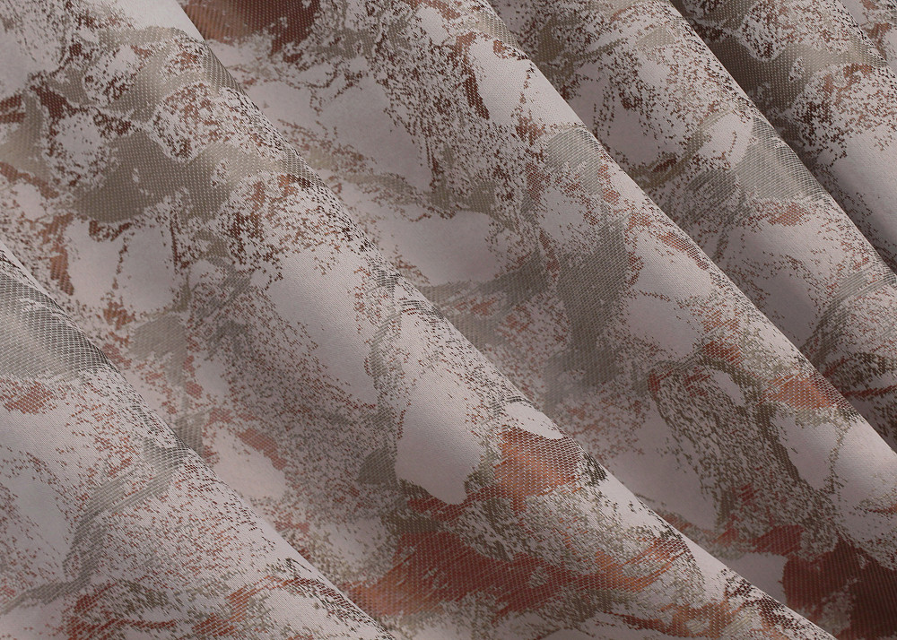 Комплект готовых штор VR-Textil Жаккард Мрамор Al3 № 1600ш Бежевый с терракотовым 145х270 см 2 шт (33-0461) Киев - изображение 6