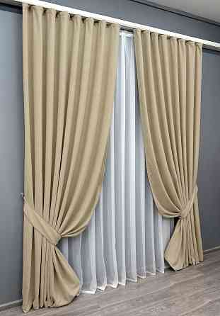 Комплект готовых штор VR-Textil Микровелюр SPARTA № 1192ш Бежевый 200х290 см 2 шт (32-312) Киев