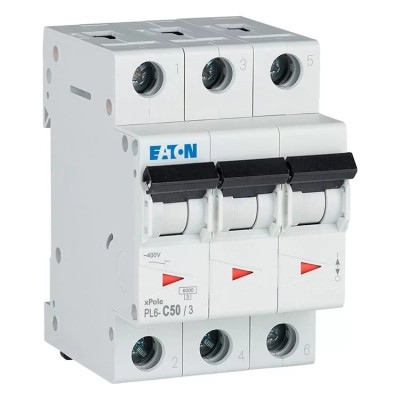 Автоматичний вимикач Eaton 3-п. М3 С 50А PL6 6кА Вінниця - фото 1