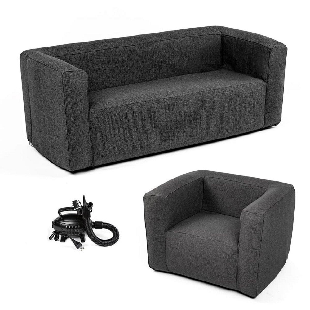 Надувной комплект: диван и кресло, серый Киев - изображение 1