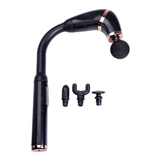 Перкуссионный ручной массажер аккумуляторный 17 Вт зарядка от USB до 3200 об/мин Черный HP-11-11B Киев