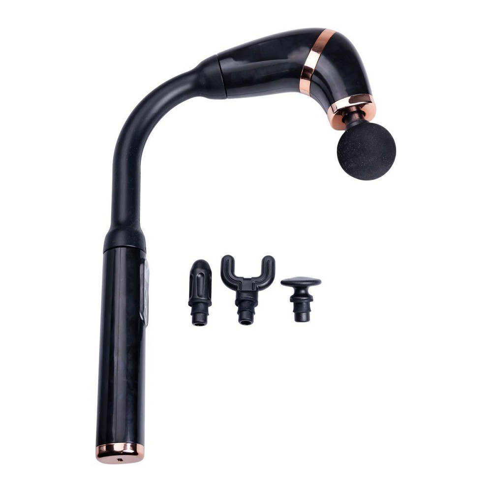 Перкуссионный ручной массажер аккумуляторный 17 Вт зарядка от USB до 3200 об/мин Черный HP-11-11B Киев - изображение 1