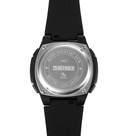 Годинник чоловічий спортивний Skmei 1821 (Чорний з білим циферблатом) Київ