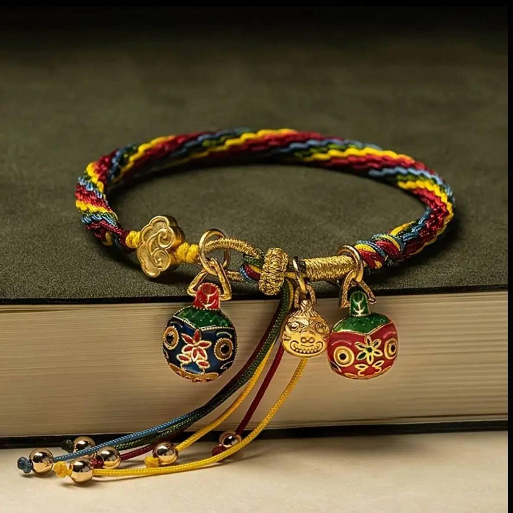 Этнический браслет-оберег с эмалированными подвесками и колокольчиками Киев - изображение 1