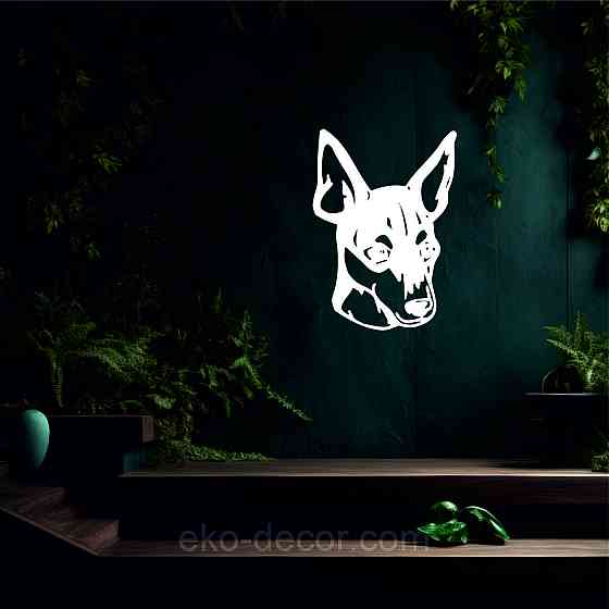 Декоративне настінне Панно «Фокстер'єр», Декор на стіну 50*42 см, Білий Київ