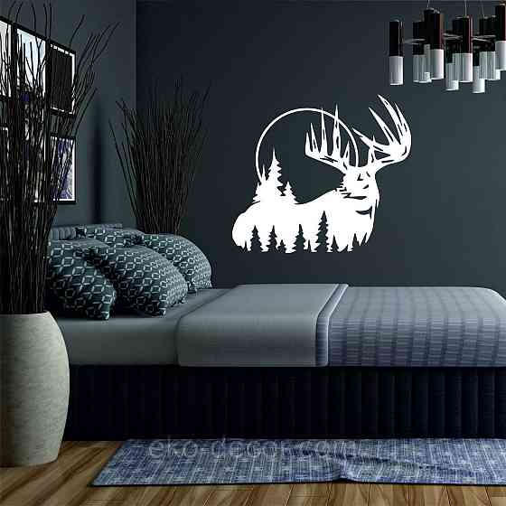 Декоративное настенное Панно «Олень» Декор на стену 70*63 см., Белый Киев