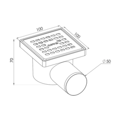 Трап сантехнічний нержавійка 10*10 боковий д50 NOVA Харків