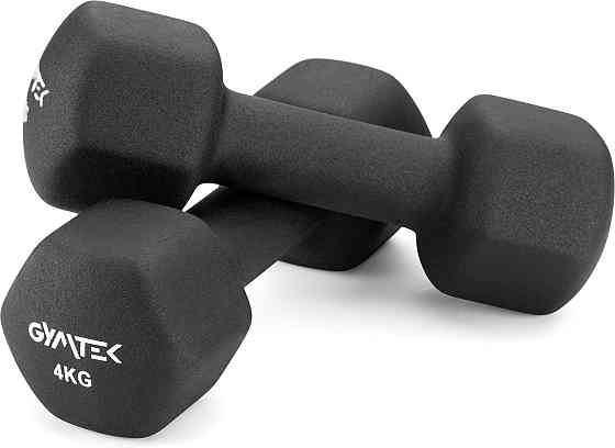 Гантелі для фітнесу неопренові Gymtek Hex 2х4кг чорний Київ