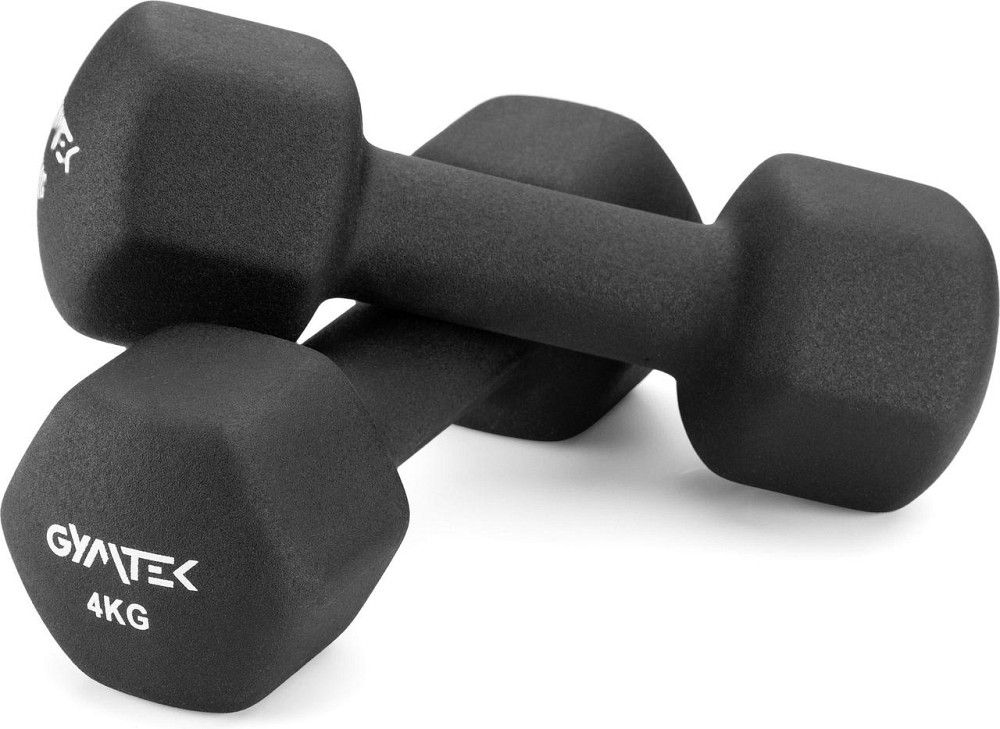 Гантелі для фітнесу неопренові Gymtek Hex 2х4кг чорний Київ - фото 1