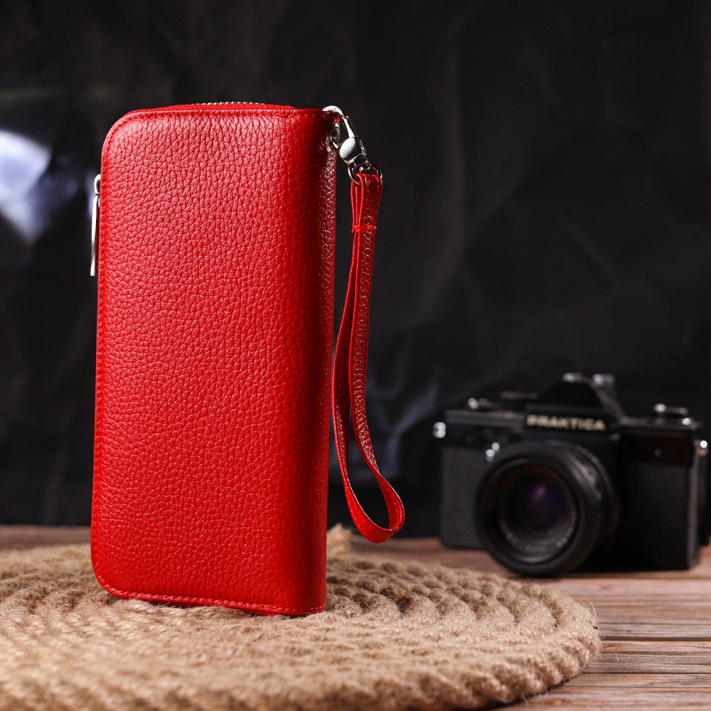 Яркий кошелек для женщин из натуральной зернистой кожи CANPELLINI 21615 Красный Киев - изображение 9