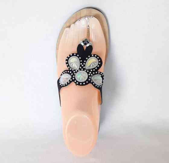 Женские Тапочки Шлёпанцы Сланцы Вьетнамки Чёрные (размеры: 36,37) Днепр