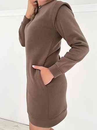Тепла жіноча сукня спортивна "Cassie" оптом | Норма і батал | Розпродаж моделі Шоколадний, 42-44 Київ