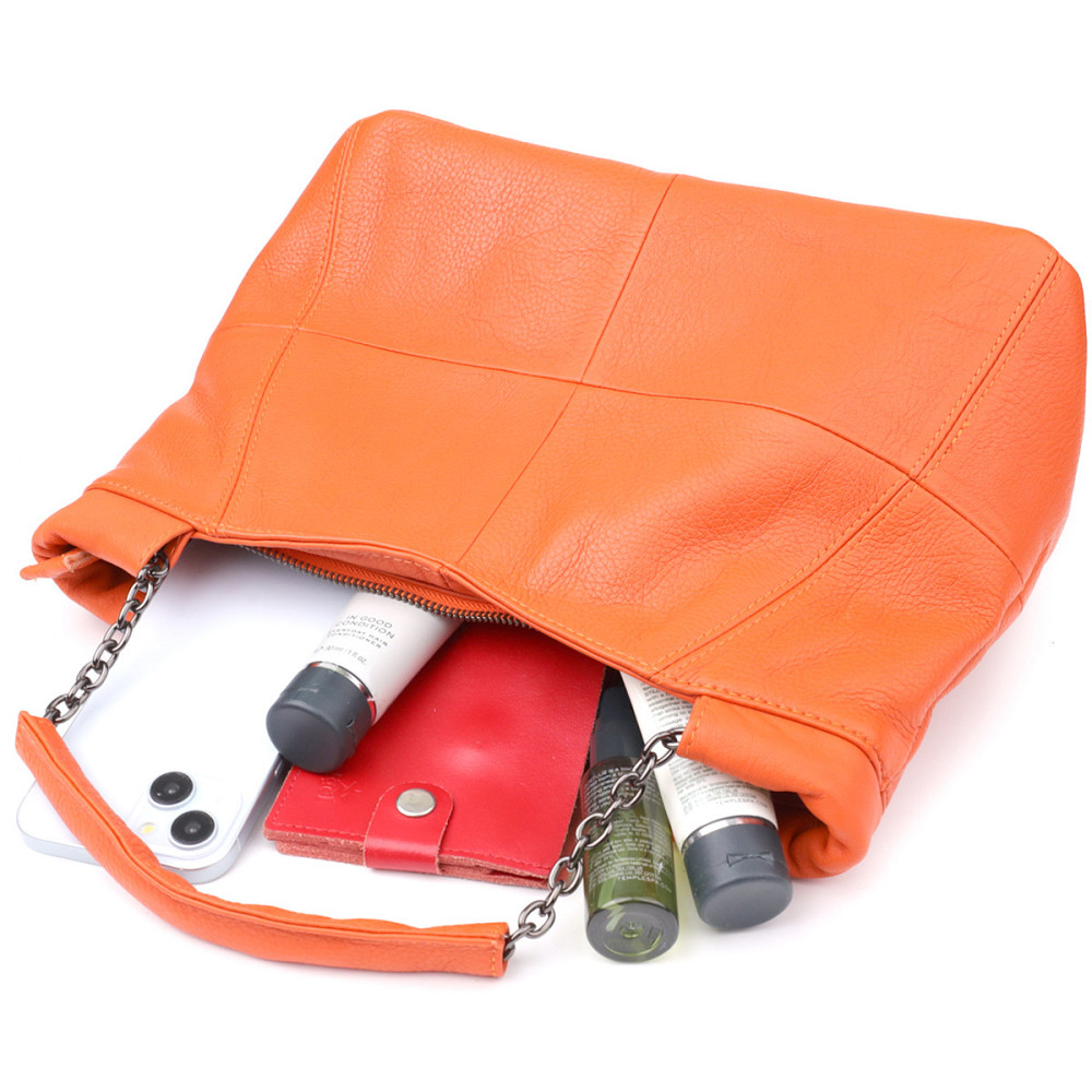 Яскрава сумка для жінок з натуральної шкіри Vintage 22990 Помаранчевий Київ - фото 9