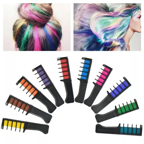 Набор мела для волос 6 шт Hair chalk Разноцветные красители расческа для детей и взрослых Коломия
