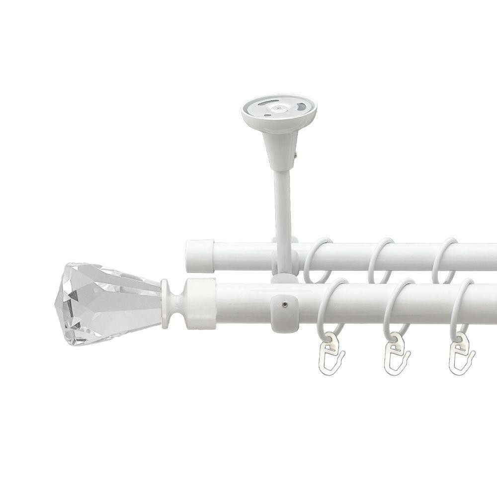 Карниз Orvit Лучетта металевий дворядний відкритий до стелі гладка труба кільце металеве Арктіс 25\19 мм 300 см (00-00021120) Львів - фото 1